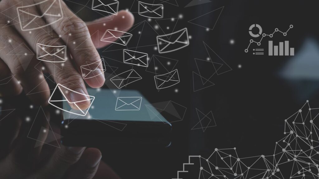 An image showcasing an example of a direct mail marketing strategy, including key steps and sample dashboards.